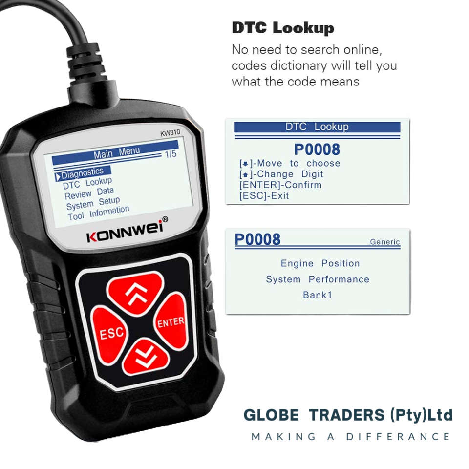 Key Coders OBDII Car Fault Detector Code Reader OBD Scanner Diagnostic Tool / Engine